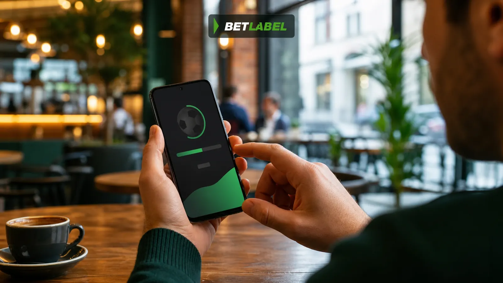 A player installs the BetLabel app on an Android phone