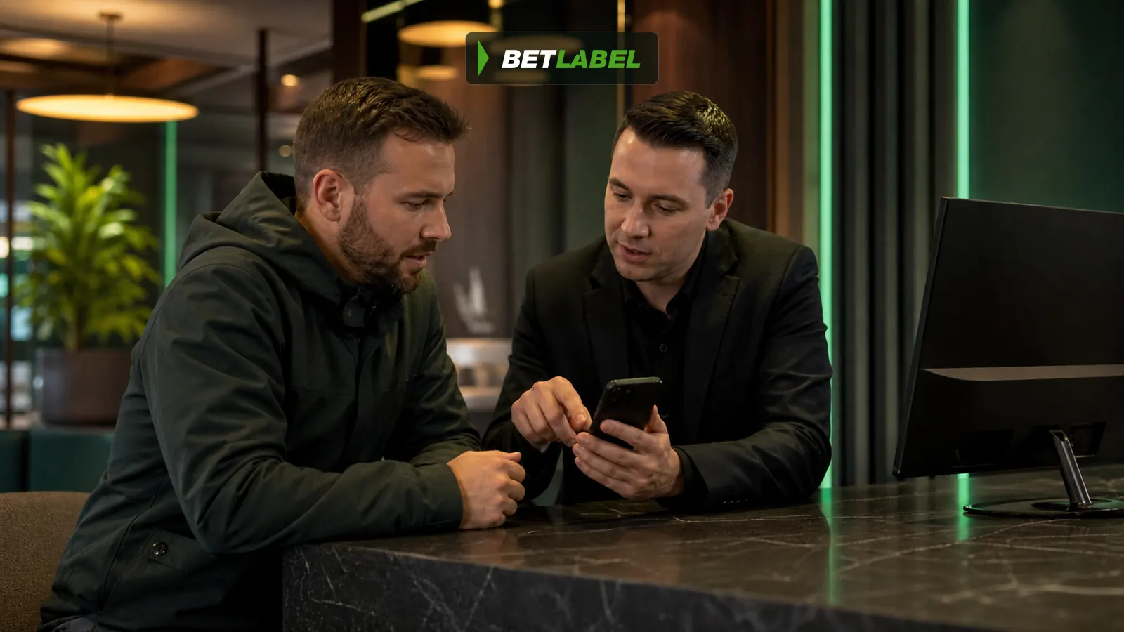 A BetLabel app user works through mobile troubleshooting steps