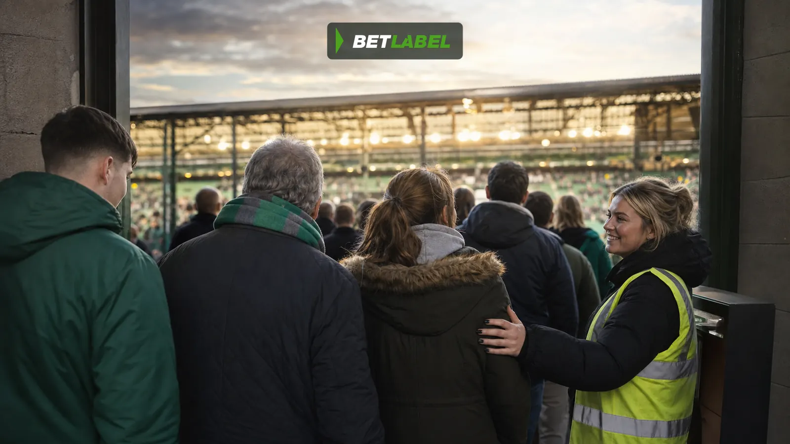Supporters climb stadium steps as a symbol of BetLabel loyalty rewards